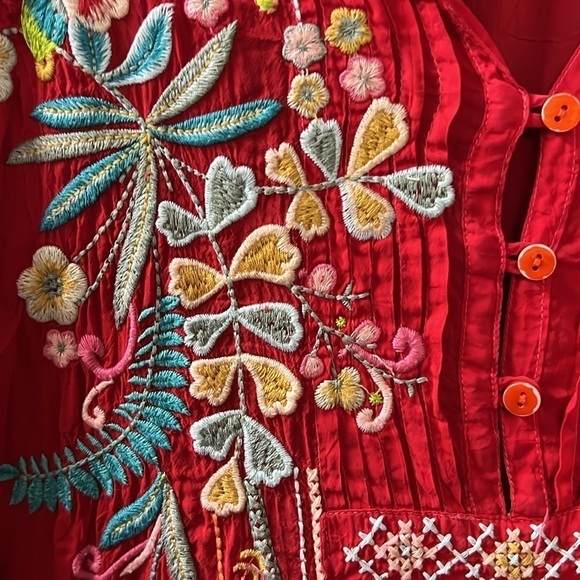 JOHNNY WAS PEASANT EMBROIDERED FLOWY DRESS SIZE SMALL - Picture 6 of 7